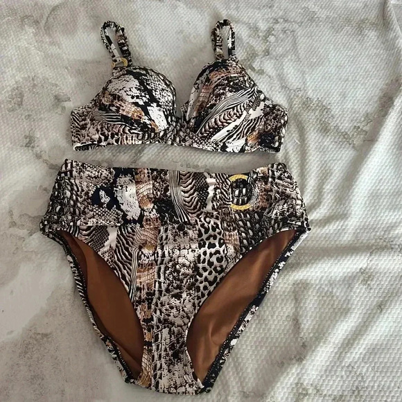 Bleu Rod Beattie® Walk On The Wild Side Size 34D and Bikini Bottom Size 8 - Picture 10 of 15